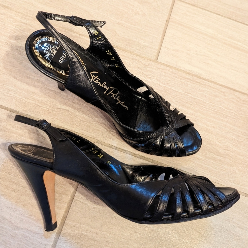 sexy VINTAGE SLINGBACK HEELS 1970's 70's 9.5 9N